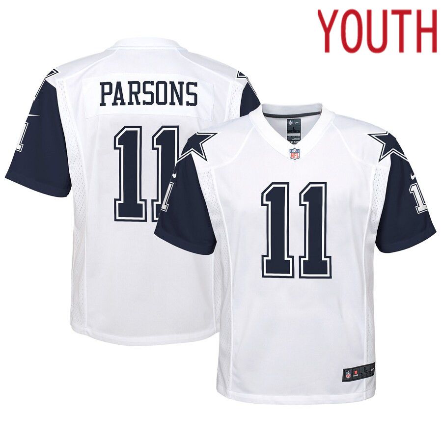 Youth Dallas Cowboys #11 Micah Parsons Nike White Alternate Game NFL Jersey